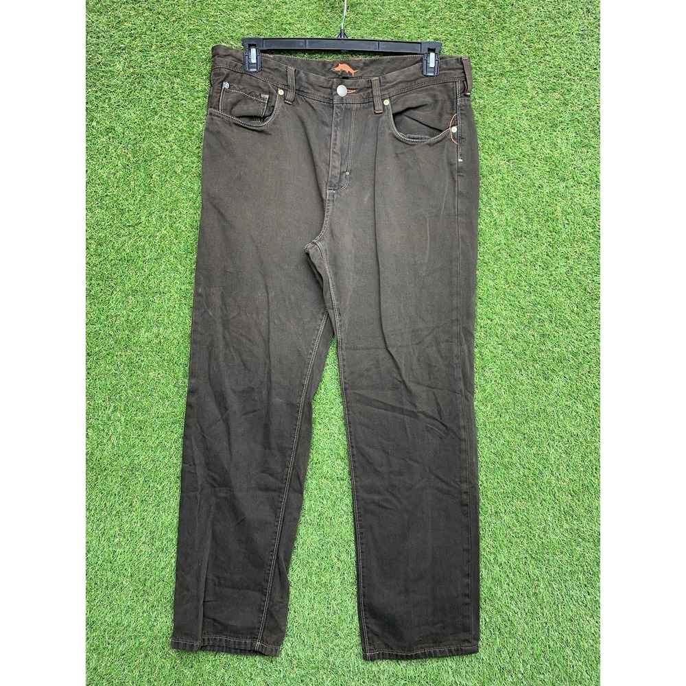 Tommy Bahama Pants Mens 36x30 Brown Standard Fit Relaxed Straight Leg Flat Front